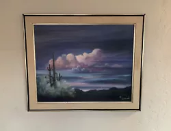 Buy Original Painting Arizona Desert Mountain Landscape Sky Clouds Saguaro Cactus • 467.77£