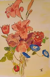 Buy Watercolour From Local Artist, 21cm X 29cm Flowers In Bloom • 3£
