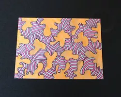 Buy Bright Orange And Pink Original ACEO Art Card Mixed Media Mini Artwork • 2.49£