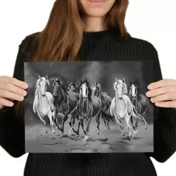 Buy A4 BW - Horse Art Painting Equestrian Poster 29.7X21cm280gsm #43037 • 3.99£