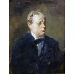 Buy Mcevoy Portrait Sir Winston Churchill Painting XL Canvas Art Print • 19.99£