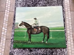 Buy Beautiful Oil Painting Of Frankel With Jockey.   Heavy Oil On Board.  Signed. • 30£