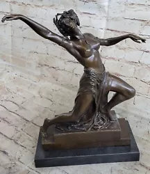 Buy BRONZE NUDE WOMAN Girl Model Erotic Sculpture Gift Statue Shades Gray Dancer • 394.31£