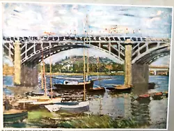 Buy MONET Claude Art Lithograph Printed In Austria 1937 River Seine Bridge Paris • 30£