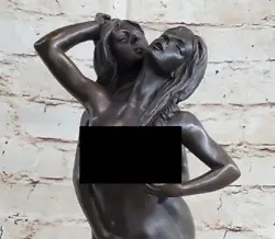 Buy Hand Made Two Lost Wax Nude 100% Solid Erotic Bronze Sculpture Statue Figurine • 631.37£