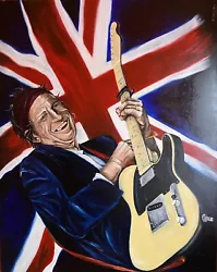 Buy Stephen Cawston Keith Richards Oil On Canvas Painting Signed H150cm W120cm • 3,500£