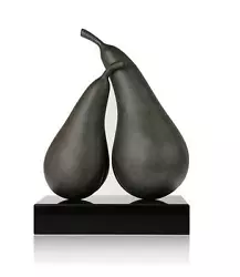 Buy Sculpture  Double Poire . Double Pear With Black Marble Base. Height 42 Cm • 192.44£