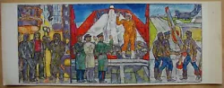 Buy Ukrainian Soviet Cubism Painting Gagarin Space Astronaut Rocket Vostok Aviator • 310.05£