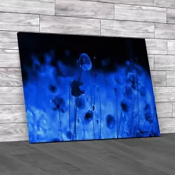 Buy Vibrant Abstract  Poppies Painting Floral  Blue Canvas Print Large Picture Wall • 59.95£
