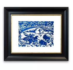 Buy Pablo Picasso Bull Fighting Linocut Hand Printed & Signed With COA • 89£