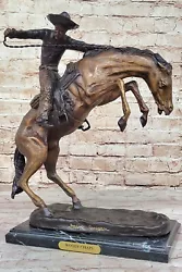 Buy Wooly Chaps Bronze Sculpture By Remington Western Art Statue Horse Cowboy Decor • 283.03£