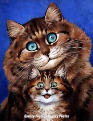 Buy Like Father Like Son Cats 8.5x11  Photo Print Louis Wain Feline Painting Art USA • 8.29£