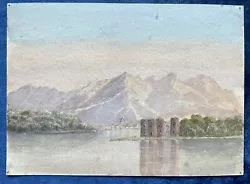 Buy Antique Watercolour Landscape, Castle By The Water, George Chance C.1880 • 8£