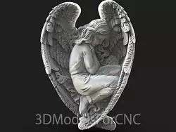 Buy 3D Model STL File For CNC Router Laser & 3D Printer Angel Girl • 2.47£