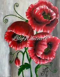 Buy Acrylic Poppies Painting • 60£