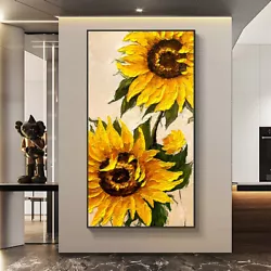 Buy Mintura Large Handmade Sunflower Oil Painting On Canvas Home Decoration Wall Art • 29.19£