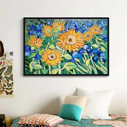 Buy Canvas 24 X36  Scenery Decor Painting Sunflower Hand-painted Unframed  • 33.82£