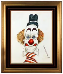 Buy Red Skelton Original Clown Portrait Drawing On Linen Caricature Signed Framed • 5,541.51£