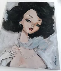 Buy Original Glamour Gal Painting 1950s Thayer Art OOAK MCM Canvas NOT A PRINT • 33.07£