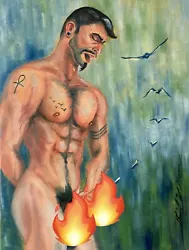 Buy Original Gay Male Interest Art Oil Painting By Daniel W Green Nude Man • 237.67£
