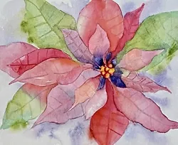 Buy Poinsettia Flower Original Watercolor Painting • 24.93£