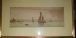 Buy Large Framed Watercolour Of Fishing Boats By Garman Morris 'Dawn' VGC 1900-1930 • 125£