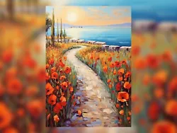 Buy Coastal Bloom Pathway  Oil Painting Print 5  X 7  • 4.99£