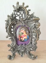 Buy Stunning Antique Painting On Plaque Of Madonna & Child In Metal Ormolu Frame • 500£