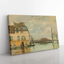 Buy Flood At Port-Marly By Alfred Sisley Canvas Wall Art Print Framed Picture Decor • 24.95£