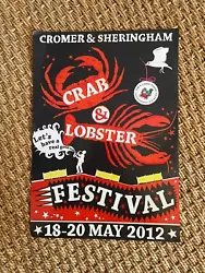 Buy Cromer And Sheringham Crab & Lobster Festival Poster 2012 A4 Claire Knight • 6£