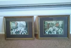 Buy X2.  L S Lowry Street Scene Landscape. Gold Frame Picture Print 173mm X 225mm • 14.99£