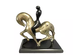 Buy 1997 Lam Lee Art Sculpture Figurine Brutalist Black Bronze Horse & Rider 12.5 L • 65.74£