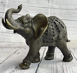 Buy Hand Made Genuine Bronze By Portuguese Artist Miguel Lopez Elephant Statue • 330.58£