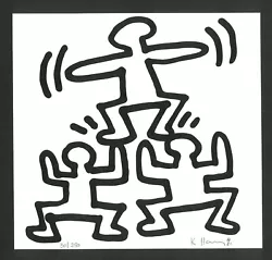 Buy Screen Print Signed KEITH HARING - On Original 80s Paper • 76.23£
