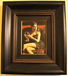 Buy RARE FABIAN PEREZ ORIGINAL  Tess Leather Couch   Lady Elegant Girl OIL PAINTING • 28,500£