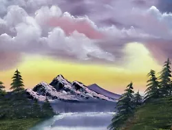Buy “Mountain Of Grace” Bob Ross Style Oil Painting On Canvas 16  X 20  By Artist • 19.99£