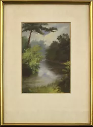 Buy Oil On Board Of A Country River Scene • 59£