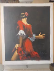 Buy FABIAN PEREZ (after) FLAMENCO DANCER Original Repron Hand Painted On Canvas  • 124.02£
