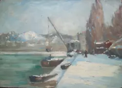 Buy Luigi Cobianco Italian 1893-1967 OIL PAINTING ON BOARD Snowy Impressionist Scene • 49.99£