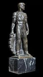 Buy Art Deco Bronze Sculpture Of Ironworker Factory Worker By Ernst Seger • 4,704.12£