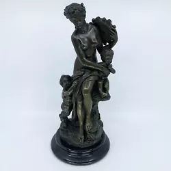 Buy Large Bronze Nude Venus Statue With Cherubs On Marble Base Love Goddess • 333.59£