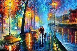 Buy Modern Hand-painted Oil Painting Colorful Scenery Nightscape 60x90cm Unframed • 27.50£
