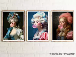Buy Bubble Gum Woman Art Poster Prints Rococo French Revolution Banksy Style Art • 4.99£