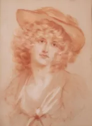 Buy H. Christobelle Havel (19thC) Portrait Of A Lady With A Hat - Pastel 44.5x33cm  • 69£