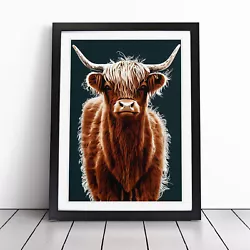 Buy Charming Highland Cow Wall Art Print Framed Canvas Picture Poster Home Decor • 24.95£