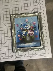Buy Floral Painting On Wood In Frame B236 • 28.93£