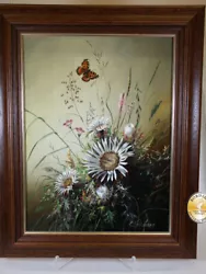 Buy Oil Painting; Lace, Three Thistles With Butterfly, Sign • 1,223.24£