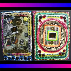 Buy Outer Space Art Set, Original Abstract Collage Painting Lot, Astronauts, Planets • 39.69£