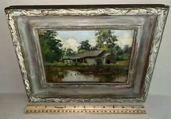 Buy Antique 19th C Original William Merritt Post Oil Painting Cottage At Water 1897 • 453.88£