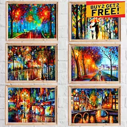 Buy Leonid Afremov Wall Art Poster Print Colourful Posters Living Room Bedroom • 1.99£
